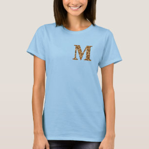 Brev M första Namn monogram första utskrift av leo T Shirt