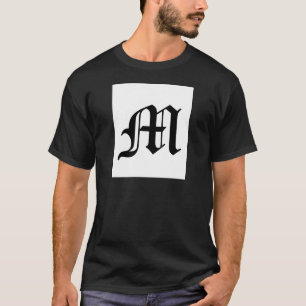 Brev M Gammal engelsk text om vit bakgrund T-shirt