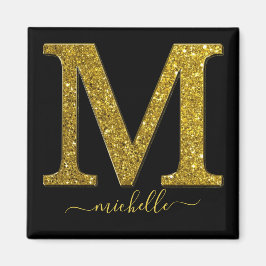 BREV M GULD GLITTER MAGNET
