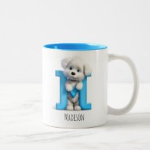 Brev M Hund Alphabet Monogram kaffe Mugg