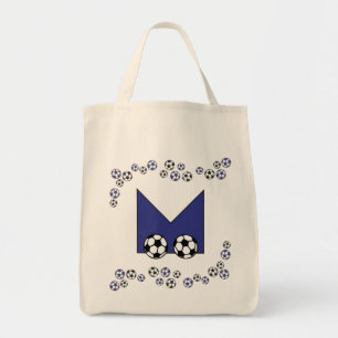 Brev M i toto för fotbollblåttMonogram Tygkasse