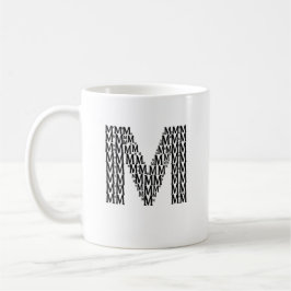 Brev M Initial Kaffe Mugg – Minimal Modern Stil