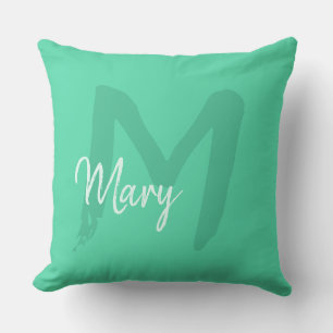 Brev M, inledande personlig, färgämne monogram Kudde