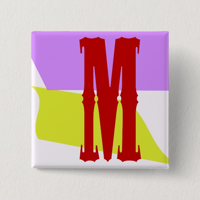 Brev M kvadrerar knäppas Knapp (Framsida)