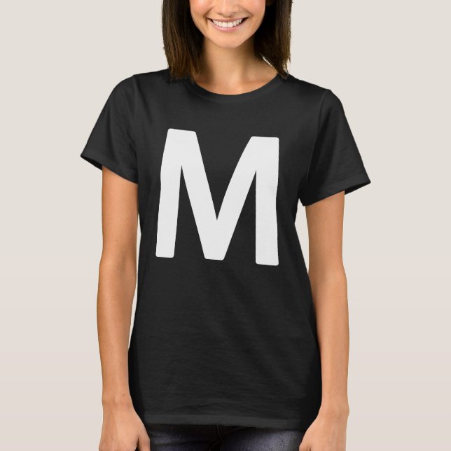 Brev M Lowercase Brev för Halloween ABC Brev T Shirt (Framsida)