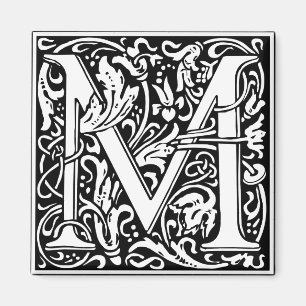 Brev M Medieval Monogram Art nouveau Magnet