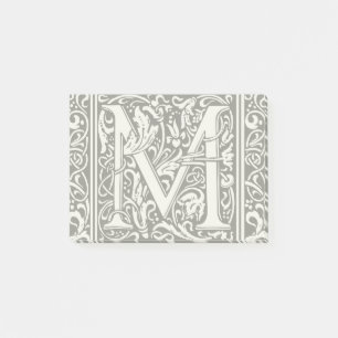 Brev M Medieval Monogram Art nouveau Post-it Block