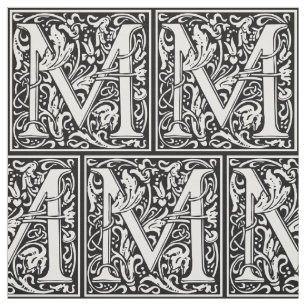 Brev M Medieval Monogram Art nouveau Tyg