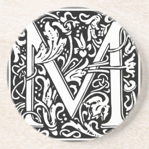Brev M Medieval Monogram Art nouveau Underlägg