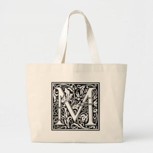 Brev M Medieval Monogram Vintage stor initial Jumbo Tygkasse