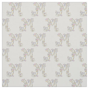 Brev M monogram dekorativ anpassningsbar Tyg
