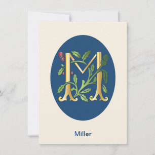 Brev M Monogram Fleur de lis Inbjudningar