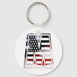 Brev M Monogram Initial USA Nyckelring