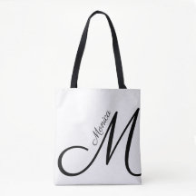 Brev M - Monogram + Namn - modern elegant