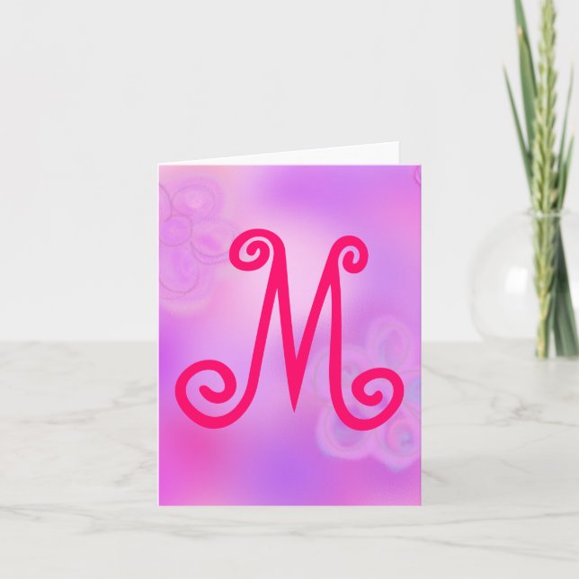 Brev M Monogram Notecard Anteckningskort (Framsida)