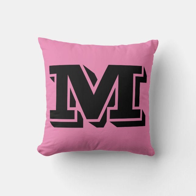 BREV M MONOGRAM ROSA PILLOW KUDDE (Framsida)