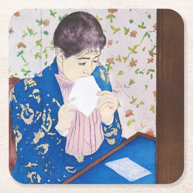 Brev, Mary Cassatt Underlägg Papper Kvadrat (Framsidan)
