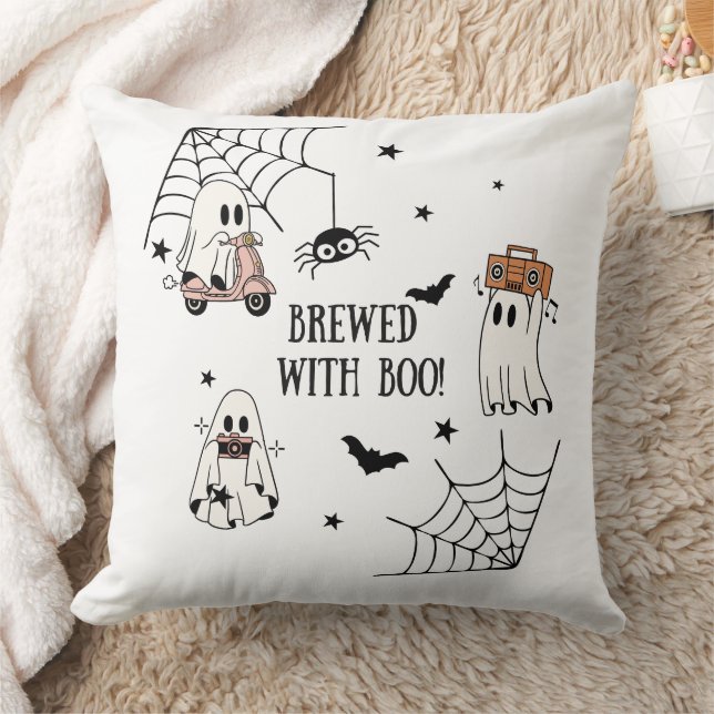 Brev med Boo Halloween Pillow Kudde (Filt)
