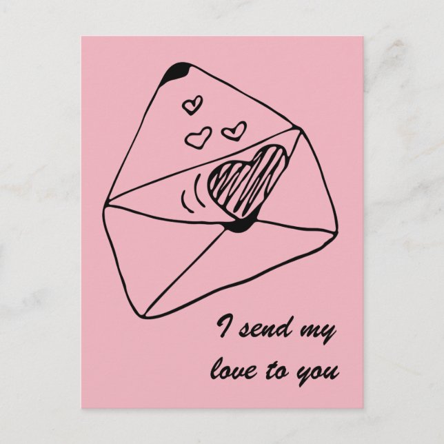 Brev med kärlek | Romantic stil Vykort (Framsida)