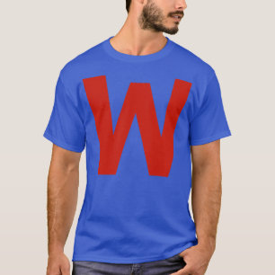 Brev med minimal typografi av röd text t shirt