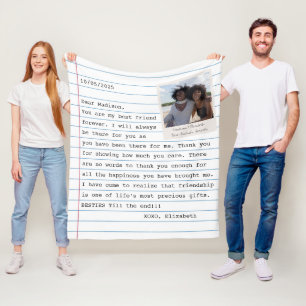 Brev-meddelande om bästa vänner - foto Personlig Fleecefilt