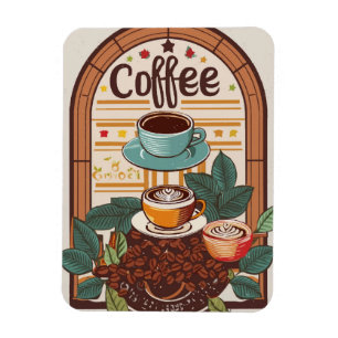 Brev minnen: Vintage Koffebutiker Magnet