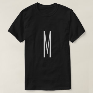 Brev Monogram Modern Stil Black & White T Shirt