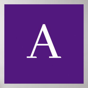 Brev Monogram Modern Stil Lila Poster