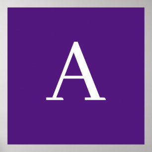 Brev Monogram Modern Stil Lila Poster