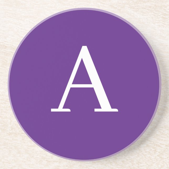 Brev Monogram Modern Stil Lila Underlägg (Framsidan)