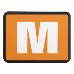 Brev Monogram Modern Stil Orange White Dragkroksskydd