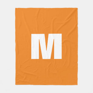 Brev Monogram Modern Stil Orange White Fleecefilt