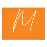 Brev Monogram Modern Stil Orange White