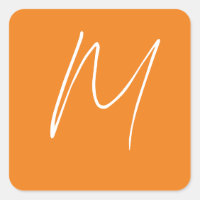 Brev Monogram Modern Stil Orange White