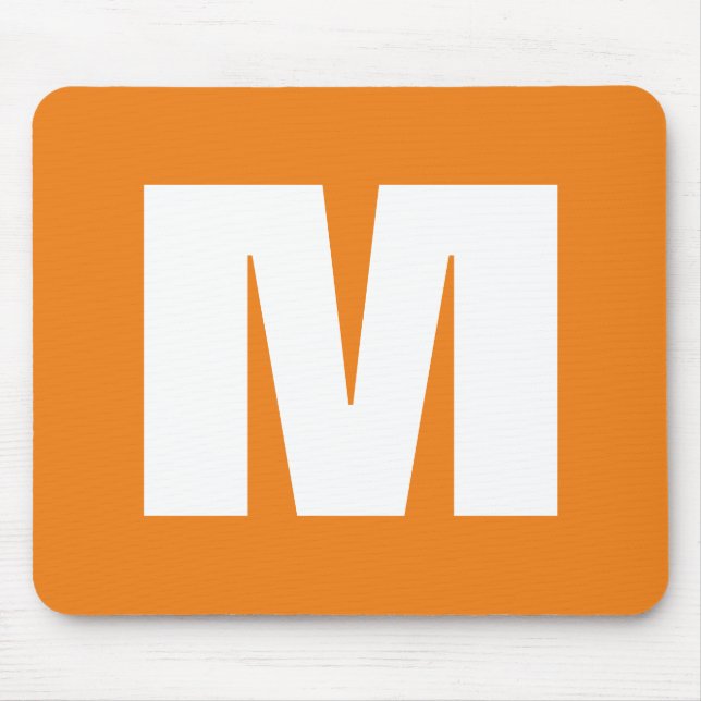 Brev Monogram Modern Stil Orange White Musmatta (Framsidan)