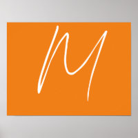 Brev Monogram Modern Stil Orange White