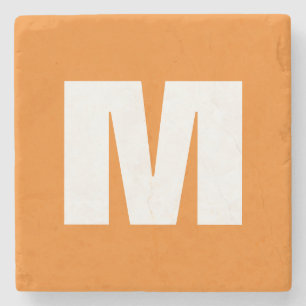 Brev Monogram Modern Stil Orange White Stenunderlägg
