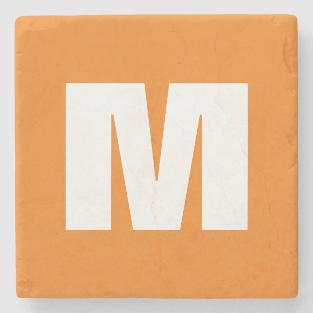 Brev Monogram Modern Stil Orange White Stenunderlägg (Framsidan)