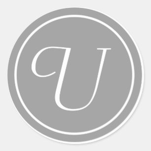 Brev, Monogram U, första Gråttet Runt Klistermärke