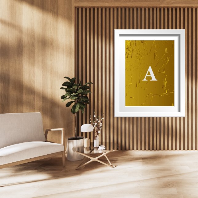 Brev Monogrammet i den moderna Snyggten Guld Pub Poster (Skapare uppladdad)