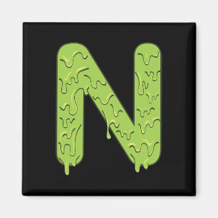 Brev N Alphabet Initialer Halloween Costume Kids Magnet