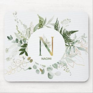 Brev N Grönt Fern & Eucalyptus Mouse Pad Musmatta