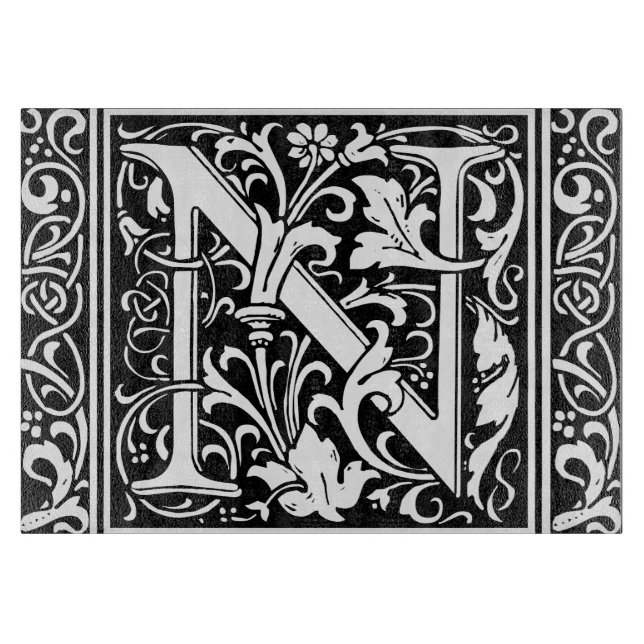 Brev N Medieval Monogram Art nouveau (Framsidan)