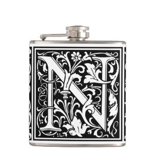 Brev N Medieval Monogram Art nouveau Fickplunta