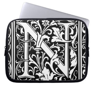 Brev N Medieval Monogram Art nouveau Laptop Fodral