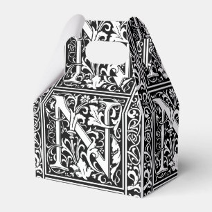 Brev N Medieval Monogram Art nouveau Presentaskar