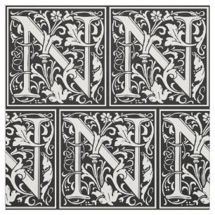 Brev N Medieval Monogram Art nouveau Tyg
