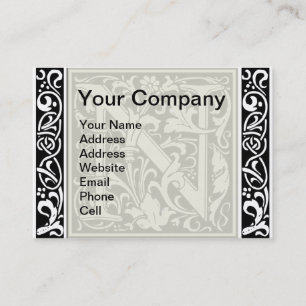 Brev N Medieval Monogram Art nouveau Visitkort
