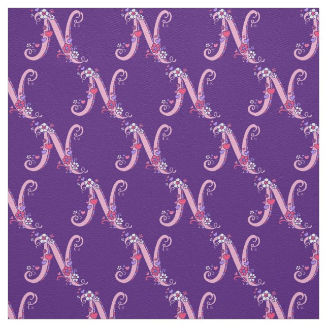 Brev N monogram dekorativ anpassningsbar Tyg (Prov)