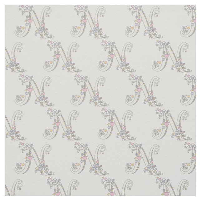 Brev N monogram dekorativ anpassningsbar Tyg (Prov)